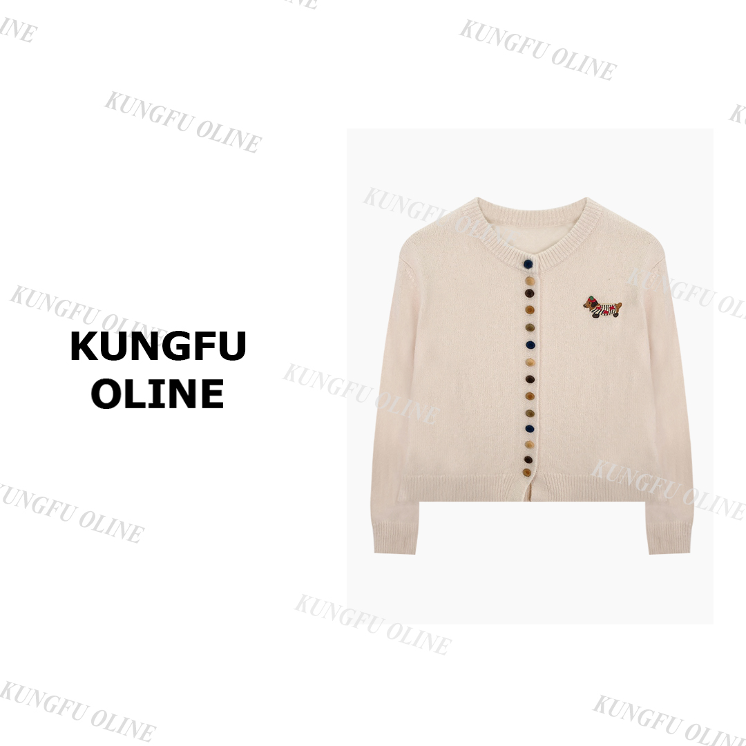 【小狗】KS7923复古提花秋冬高级百搭设计师长袖针织衫新