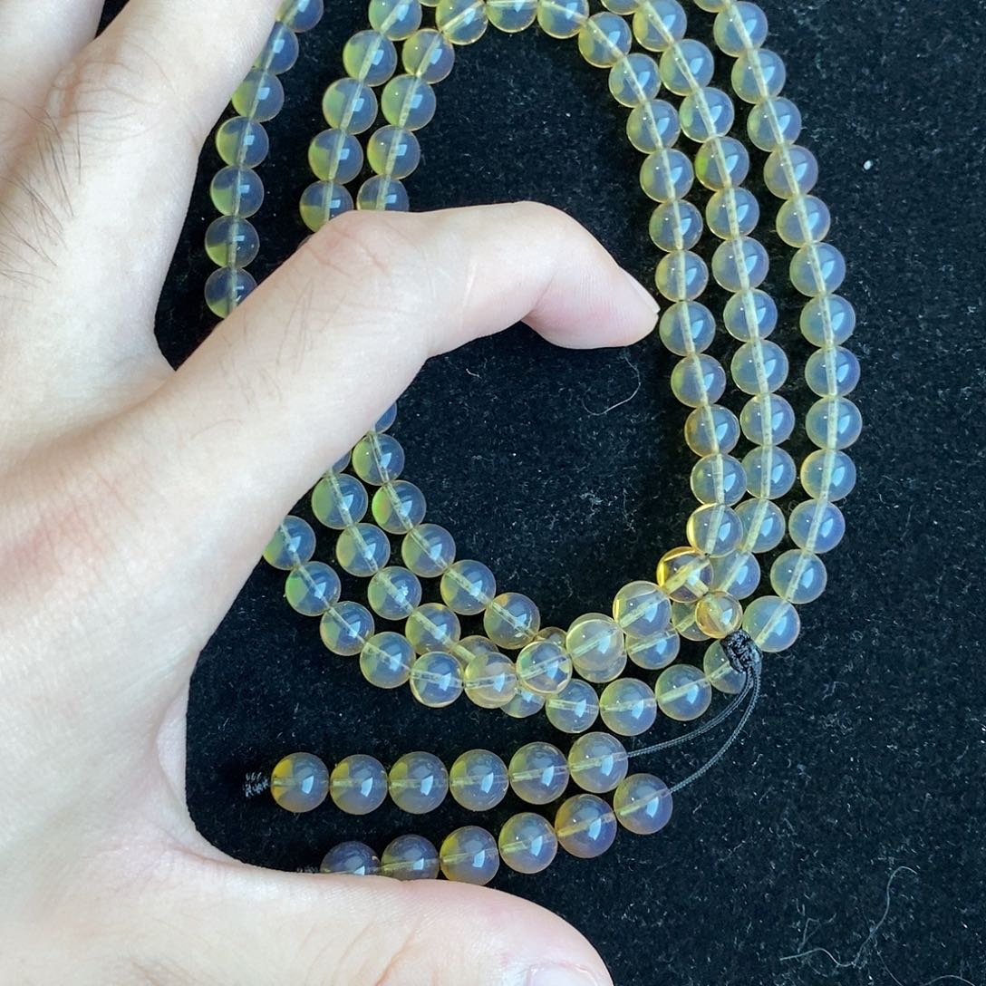 医***心蓝珀未镶嵌珠宝奇石7mm