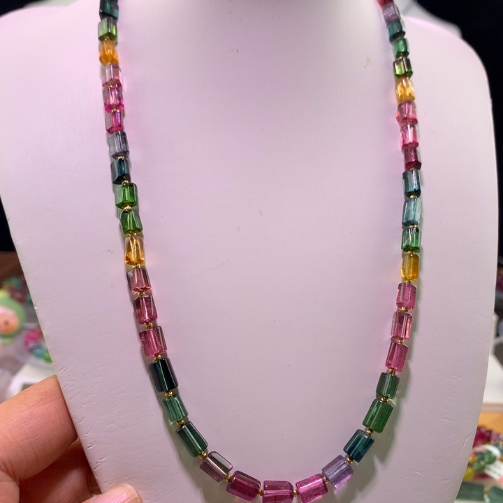 双色碧玺手链未镶嵌桃**H