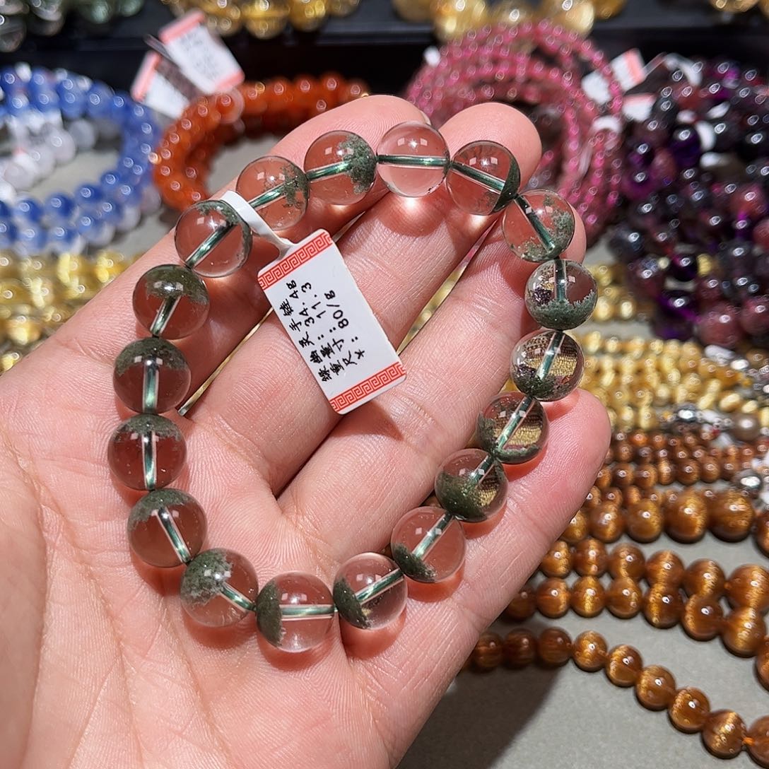 水晶手链未镶嵌绿幽灵聚宝盆