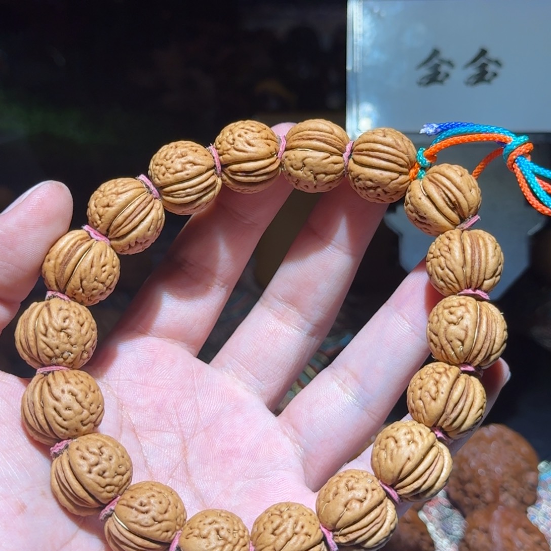 把件核桃桃核文玩手串，尺寸18