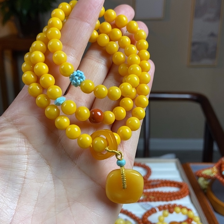 琥珀手链未镶嵌蜜蜡手串7+