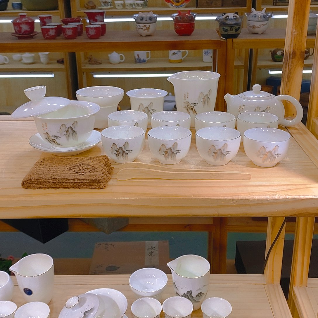 【不止】羊脂玉瓷茶具套装