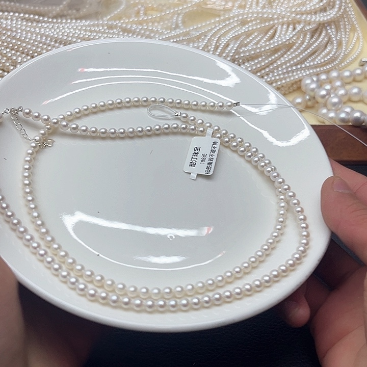 淡水珍珠天然珍珠项链银S925镶嵌13