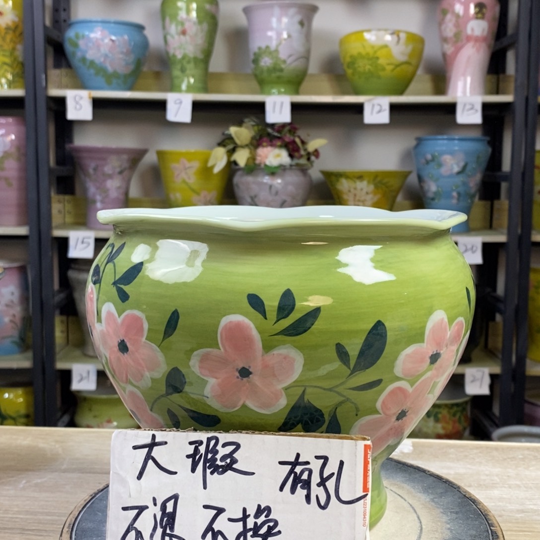 景德镇手工手绘陶瓷花盆