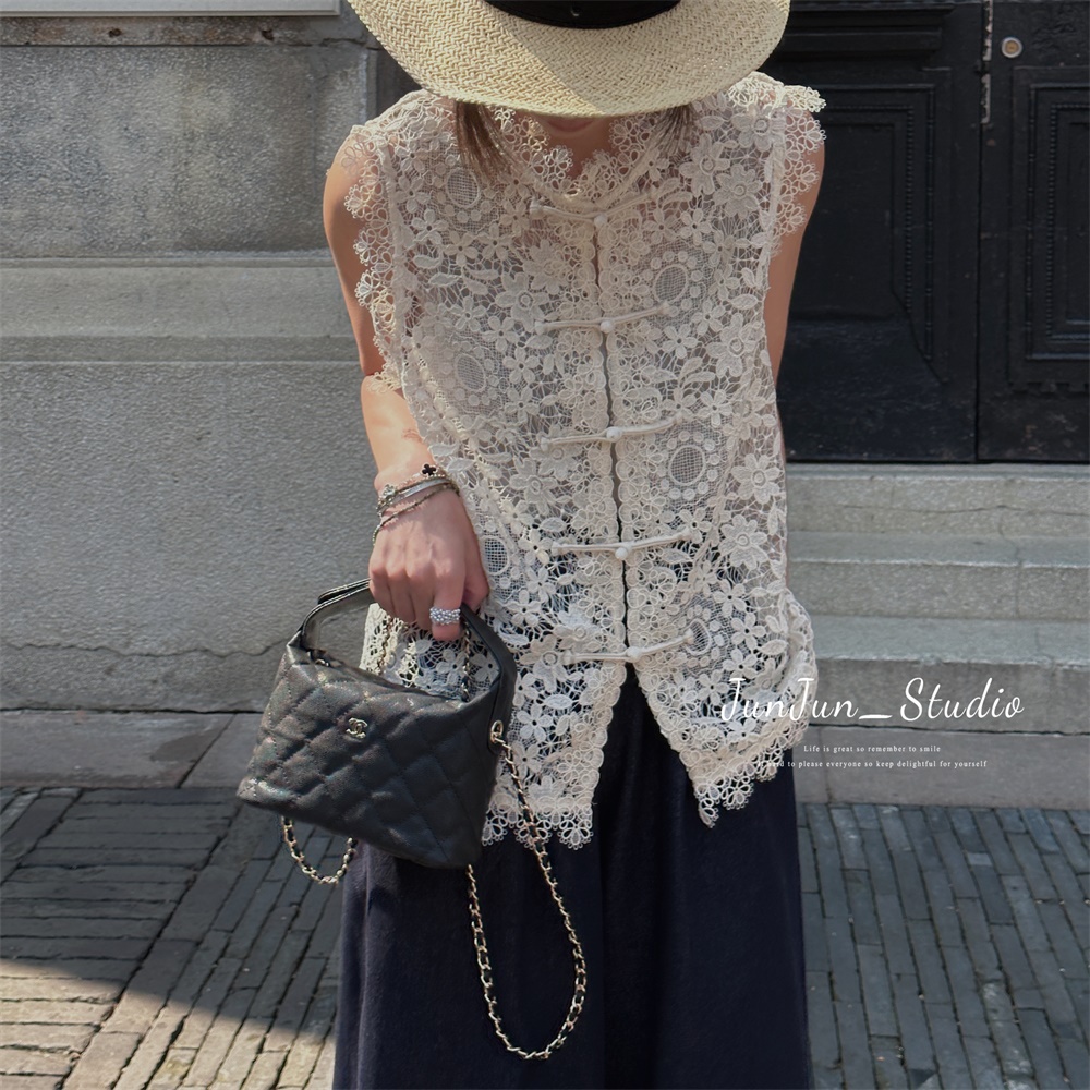 JunJun春季上新百搭蕾丝镂空马甲JJ2307