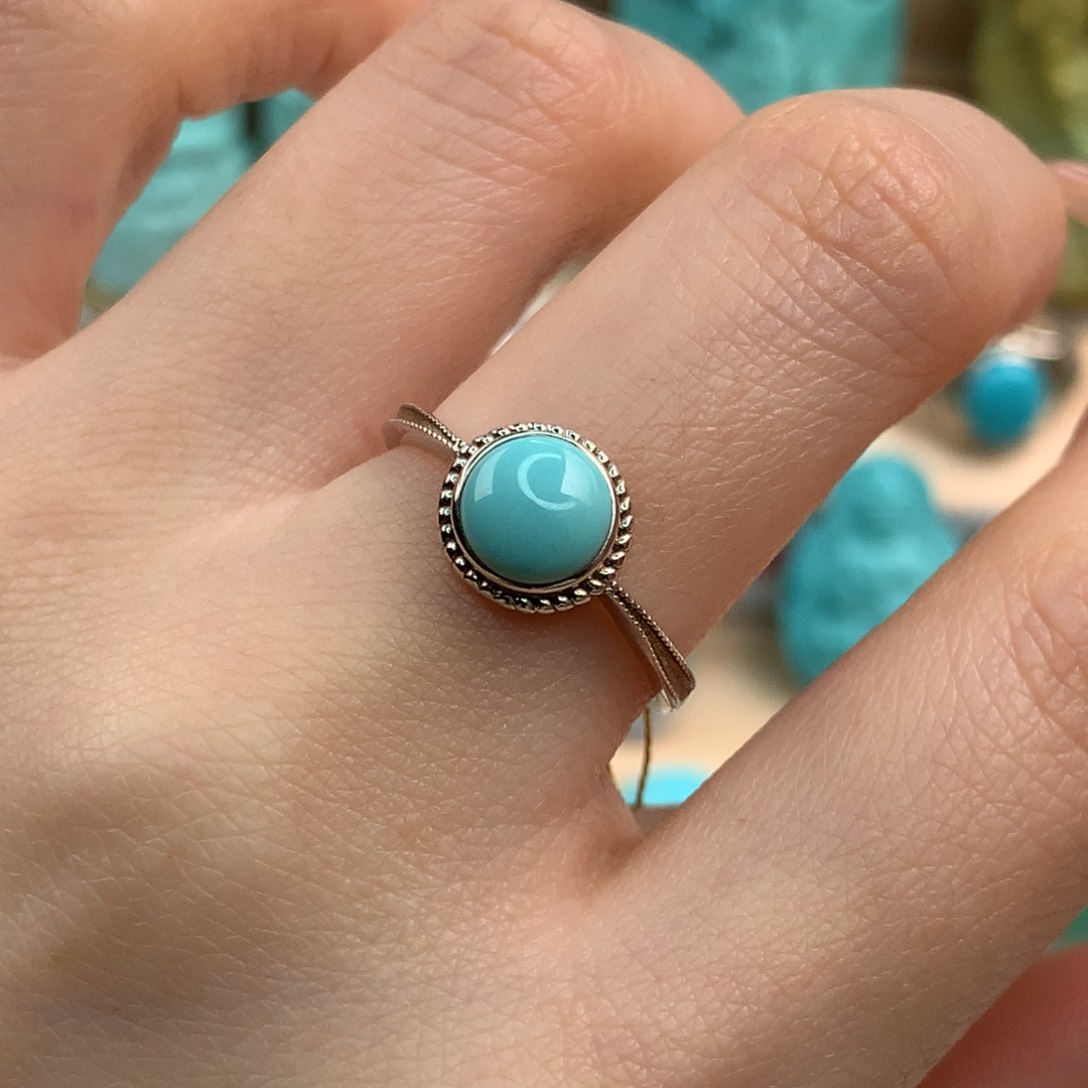 绿松石珠宝玉石银S925镶嵌