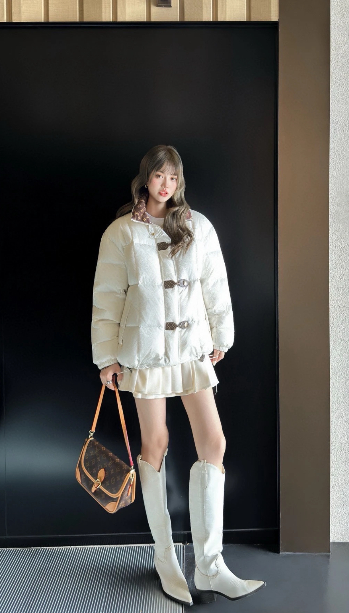 未使用 LouisVuitton/路易威登 yy1423 24ss胶囊老花羽绒服 36码