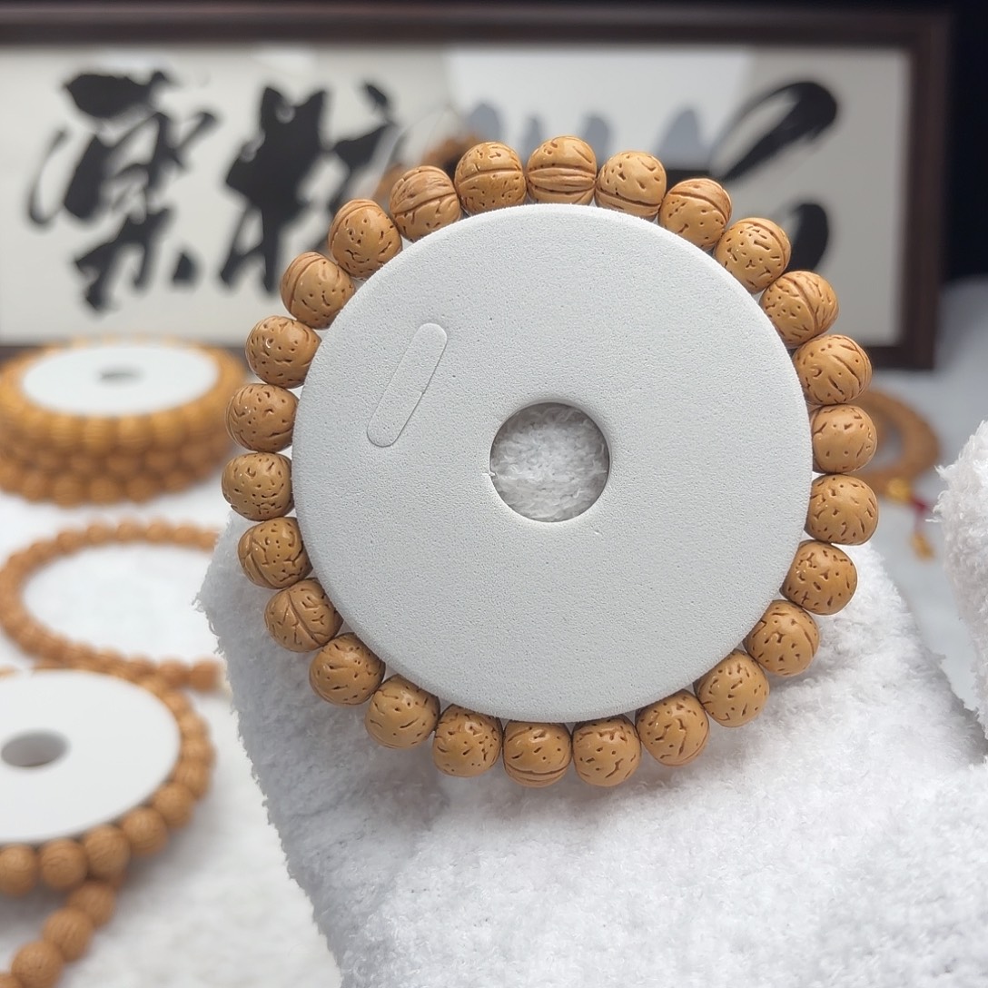 Q***U桃核手串1.1「911小黄桃」野生桃核单圈