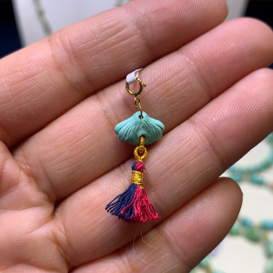 绿松石18K金镶嵌挂件