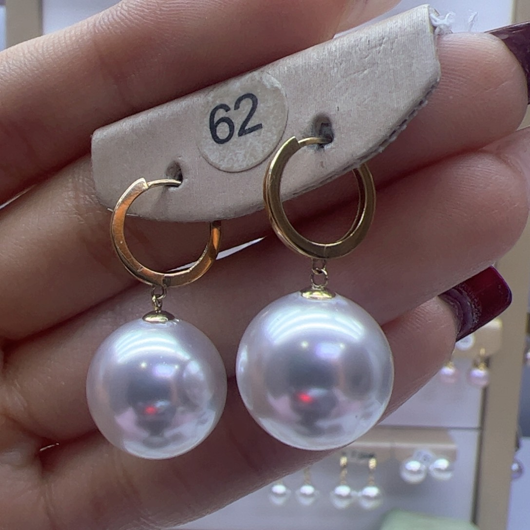 淡水珍珠耳饰18K金镶嵌