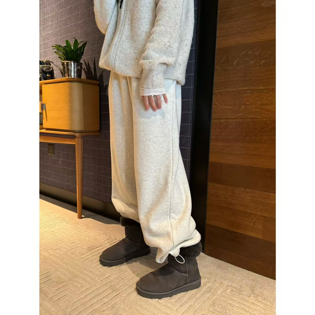 MANGOSTEEN 山羊绒 高克重650g 燕麦白保暖裤 KZ084