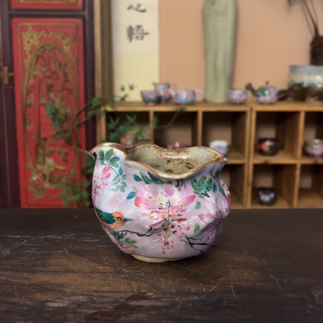 柴烧纯手工手绘陶瓷