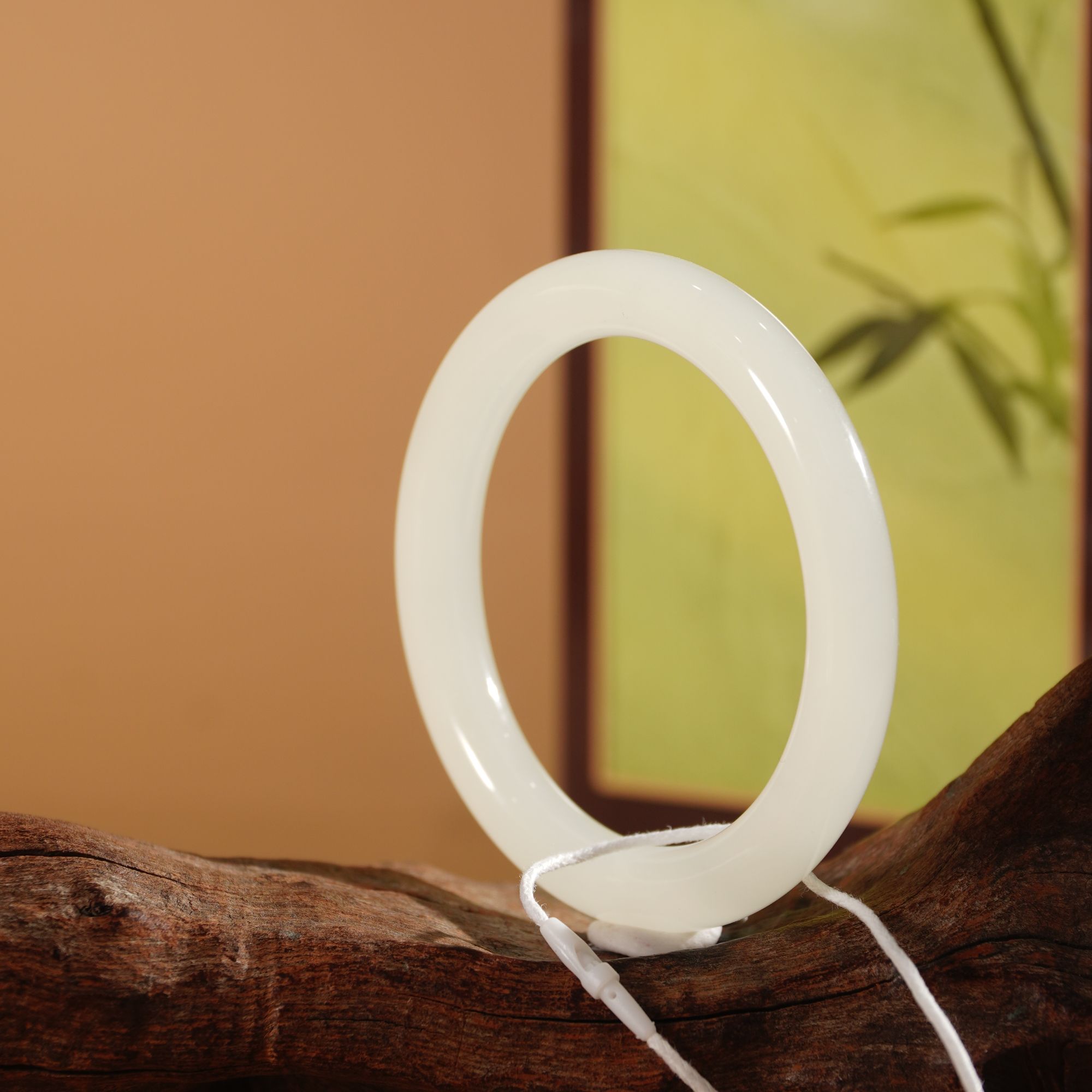 HC30235和田玉白玉手镯58.4