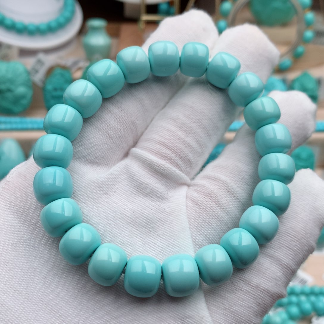 绿松石珠宝奇石未镶嵌10.2mm