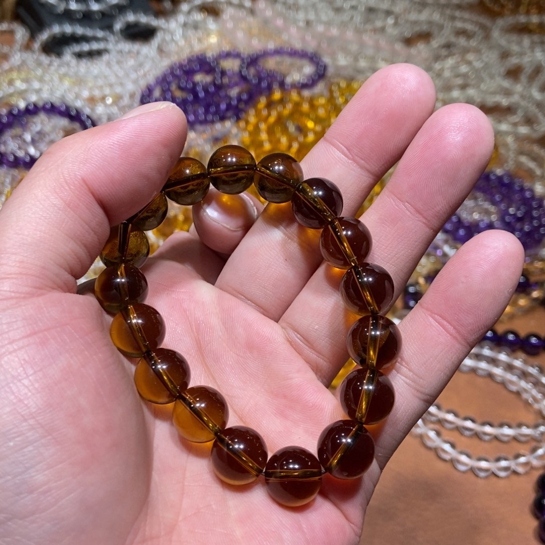 哇***姐非金属12mm姜黄手串纯净版