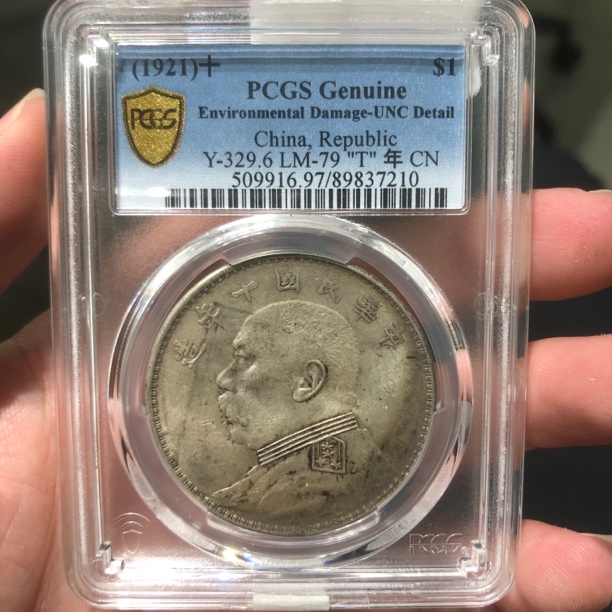 一路银源PCGSunc97 老包浆环彩十年大头 7210