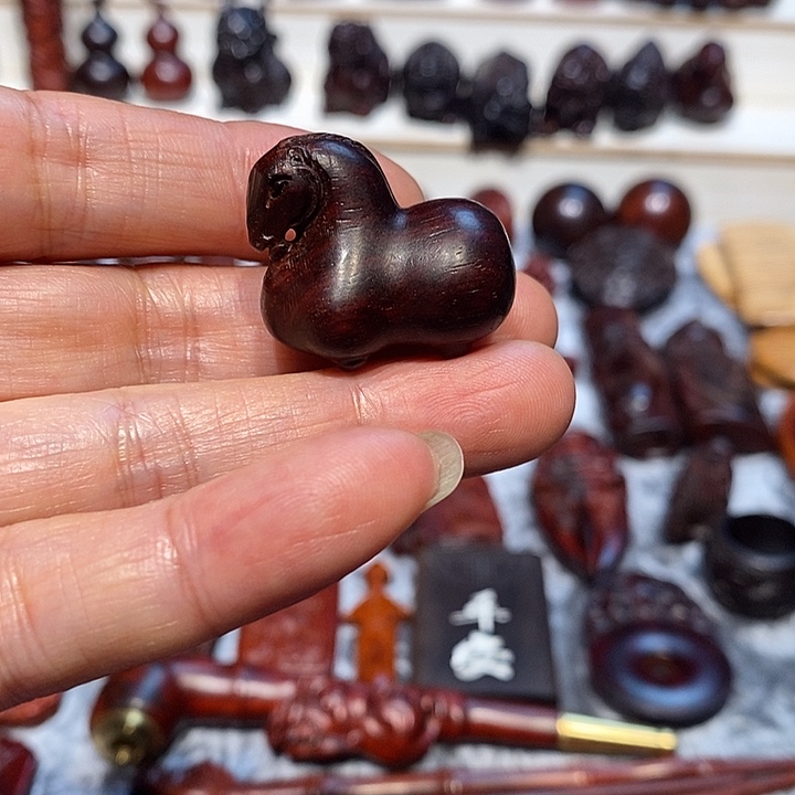 把件小叶紫檀蜡**星印度小叶紫檀手把件