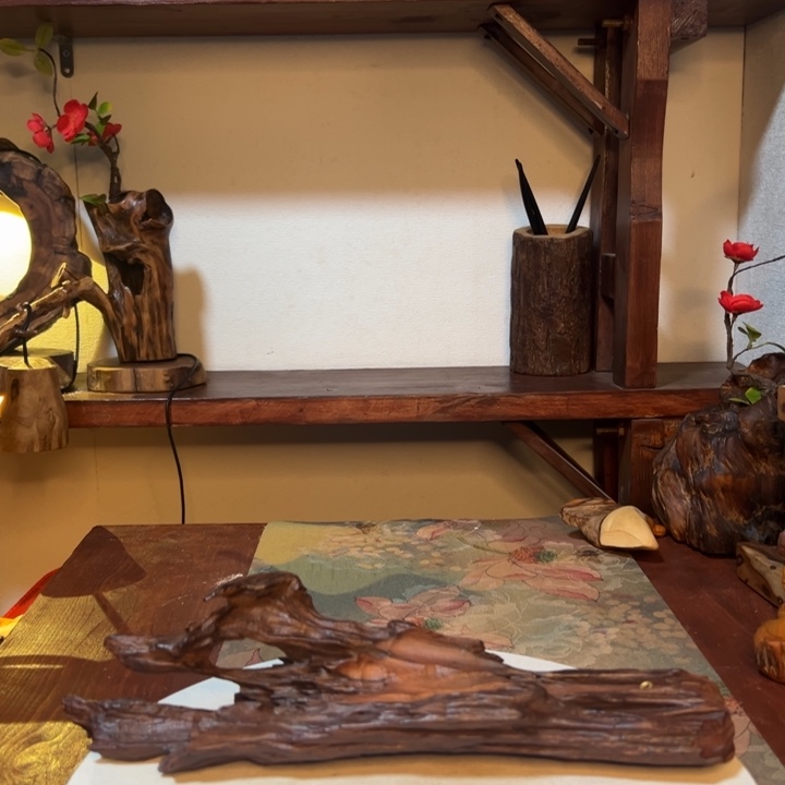 憨***鱼木摆件家居装饰系列
