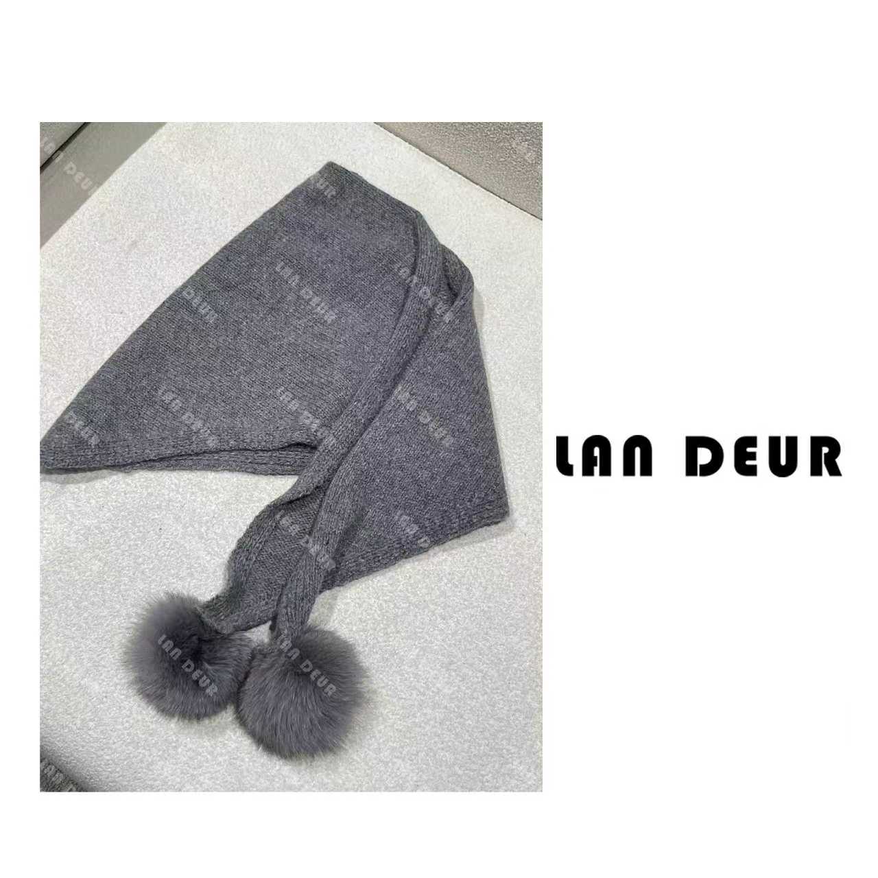 【小绒球】羊毛兔毛浣熊毛针织秋冬保暖氛围感三角针织围巾