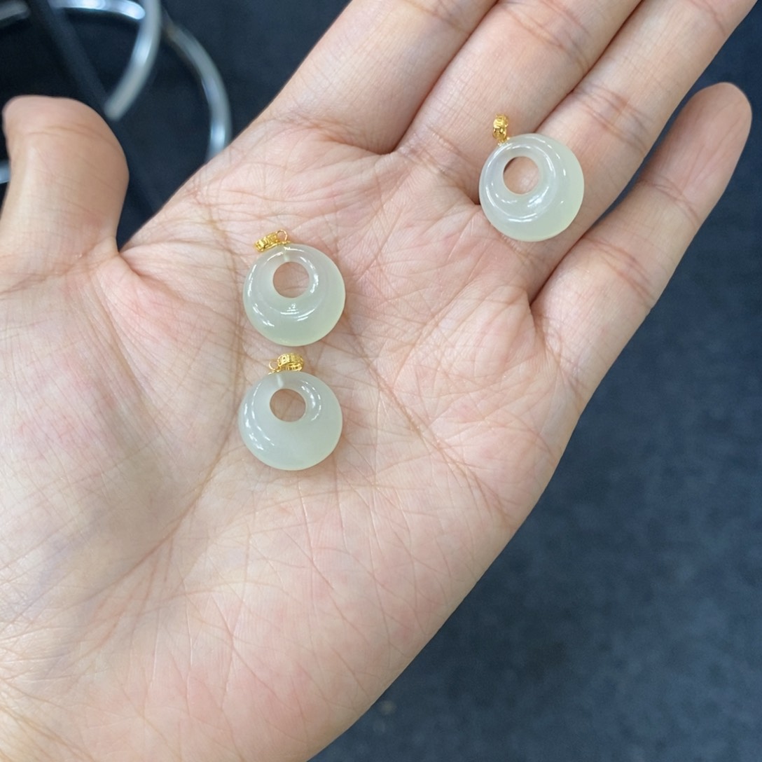 和田玉18K金镶嵌颈饰多样性发货 拍一发一