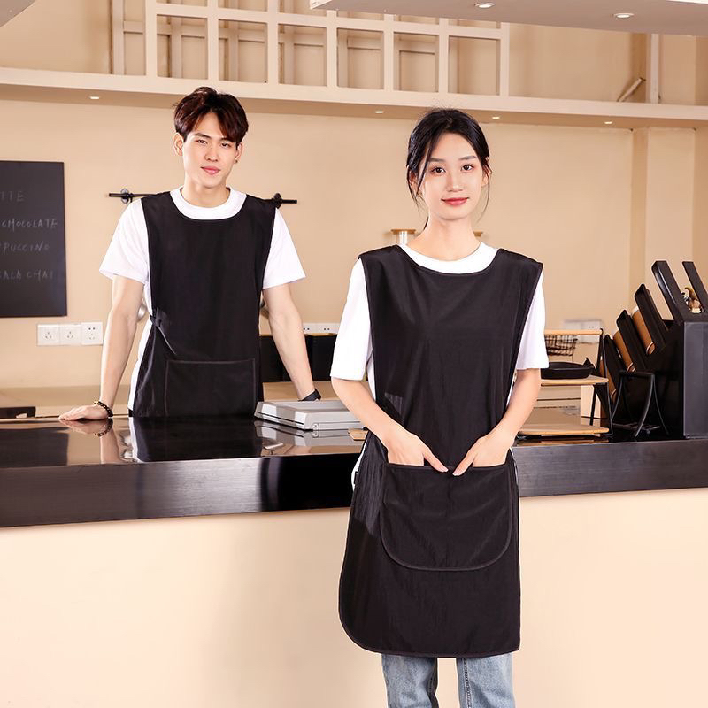 防水围裙理发店烫染围裙发型师烫染焗油围布中工服客袍