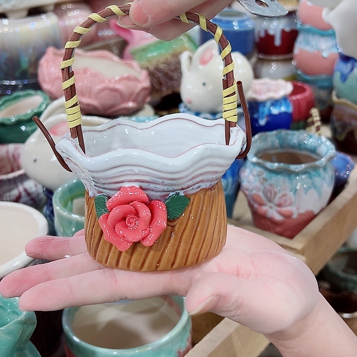 有孔，凑单福利满10元发货陶瓷多肉花盆！