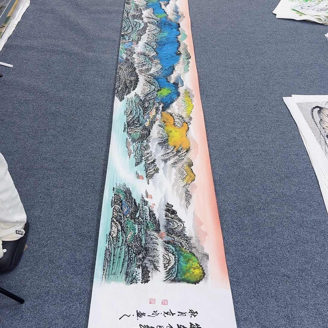 国画作品小姐姐放漏中