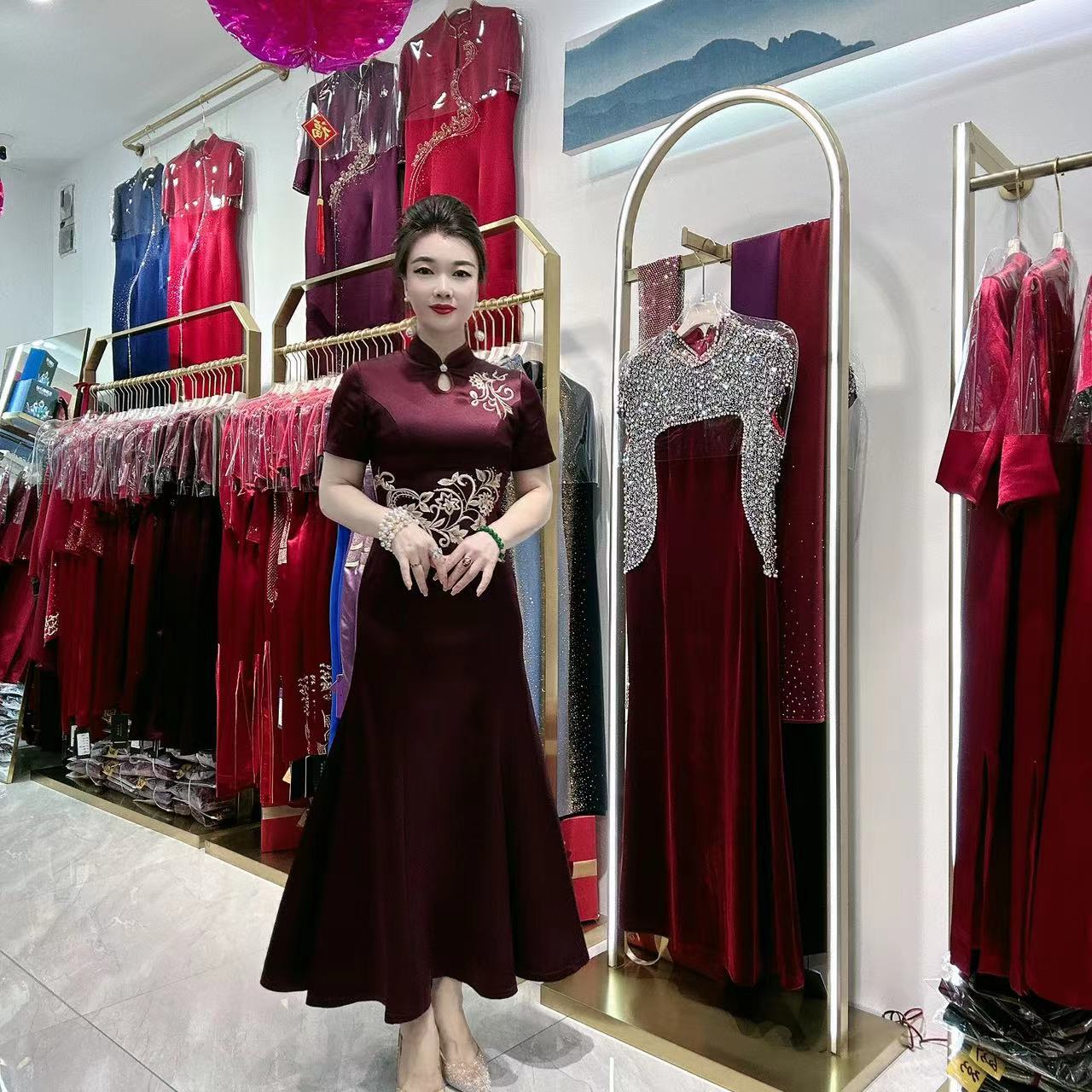 依诺 913650A2  旗袍裙