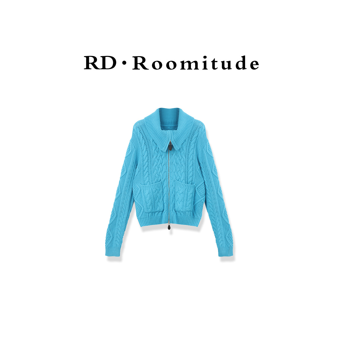 RD·Roomitude 【晴空蓝】100美丽诺羊毛毛衣外套RD225B012N