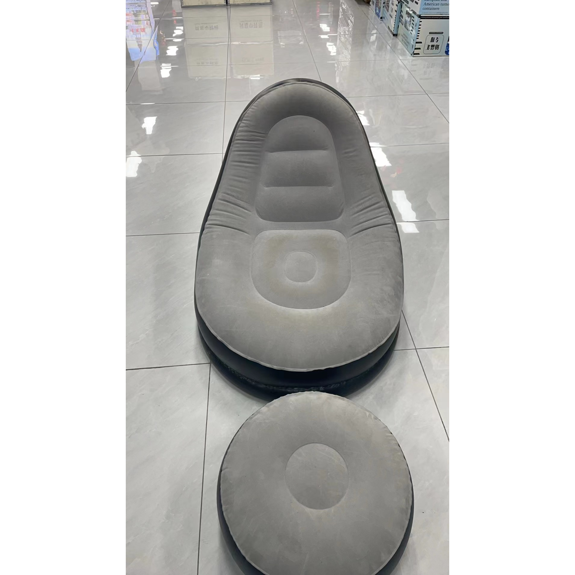 随机发加厚懒人沙发可折叠躺椅户外充气懒人沙发组合沙发植绒GZG