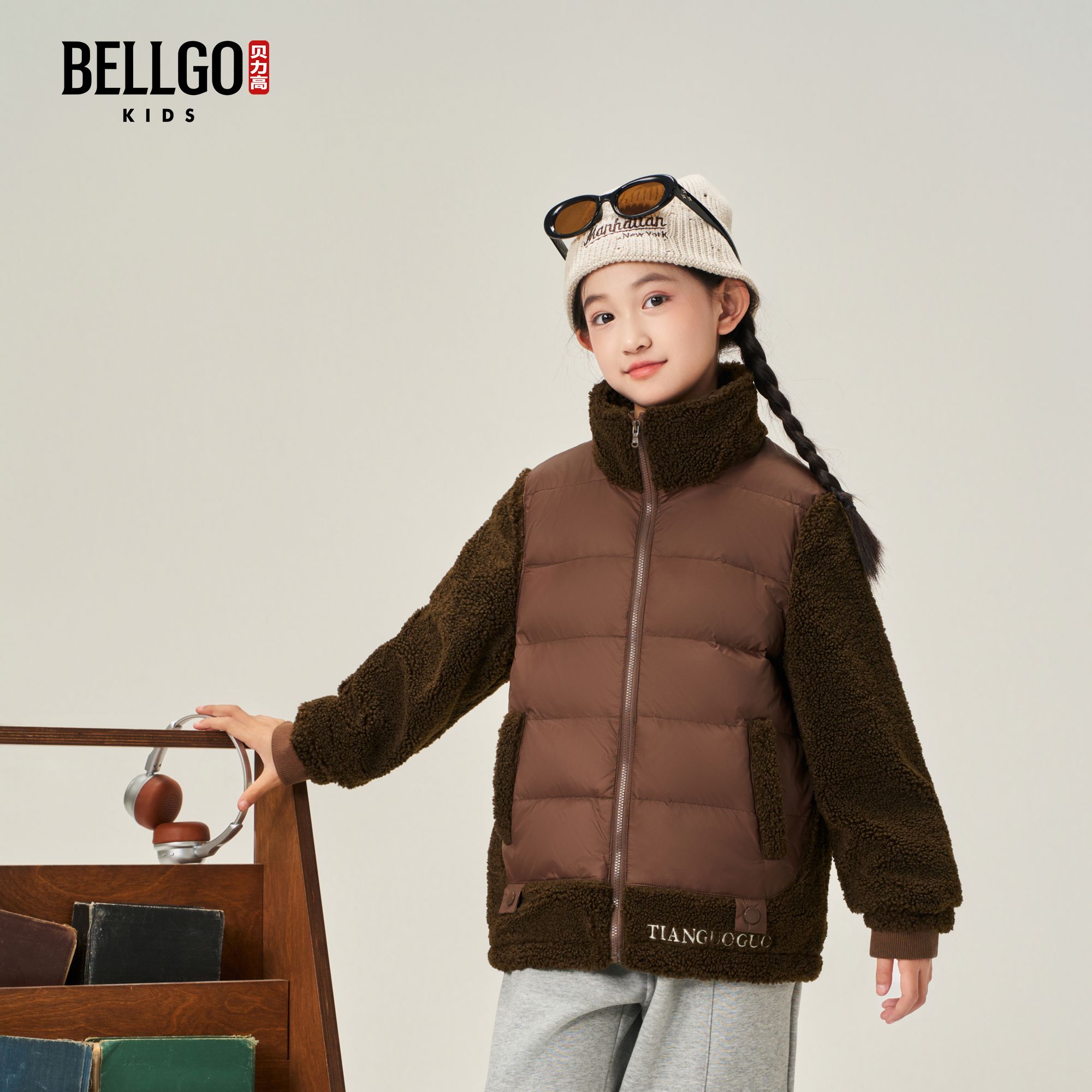 冬季男女拉链加厚摇粒绒羽绒短款休闲日常百搭羽绒服【120-160】