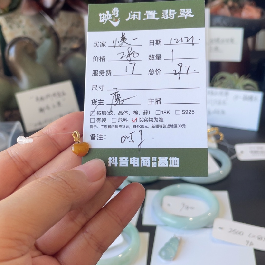 小***以翡翠18K金镶嵌颈饰翡翠