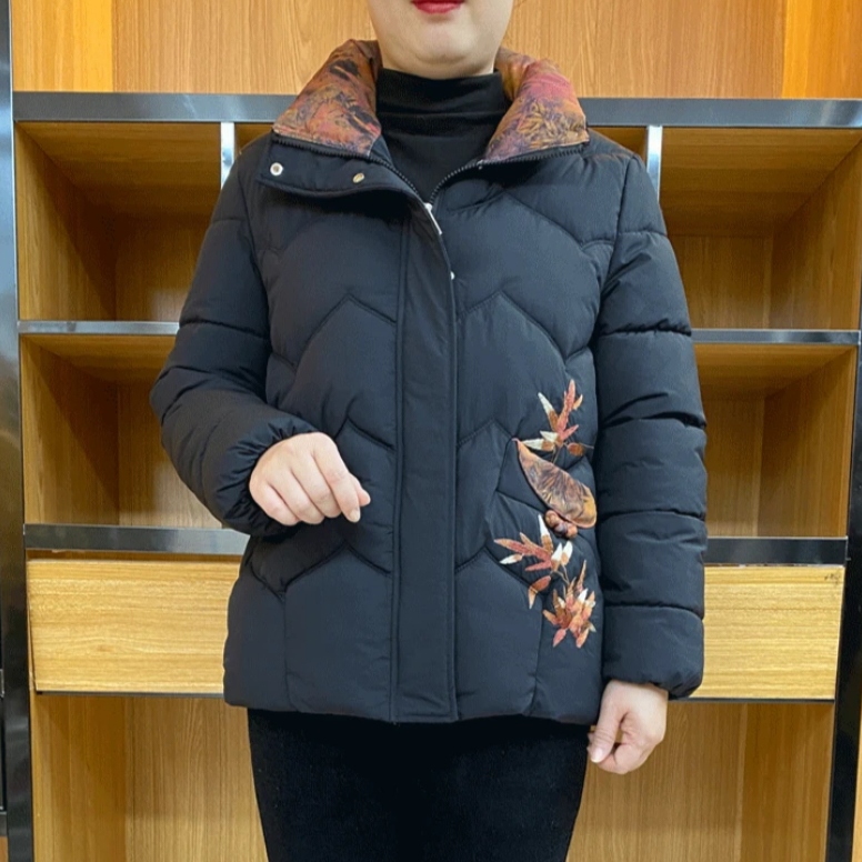 中老年女装冬季加绒加厚保暖棉服气质妈妈外套