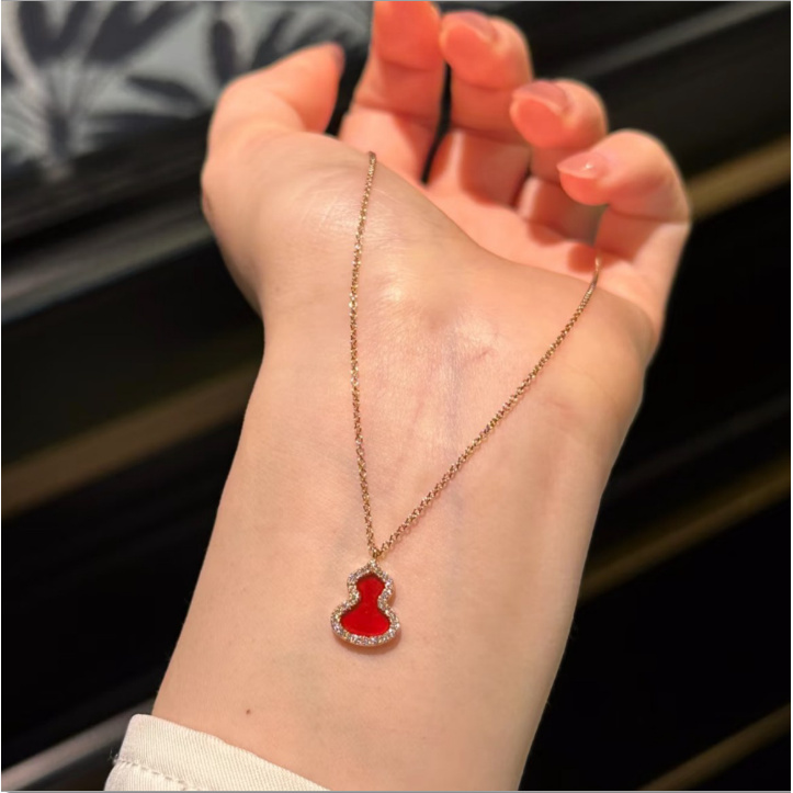 小号红葫芦项链设计轻奢气质