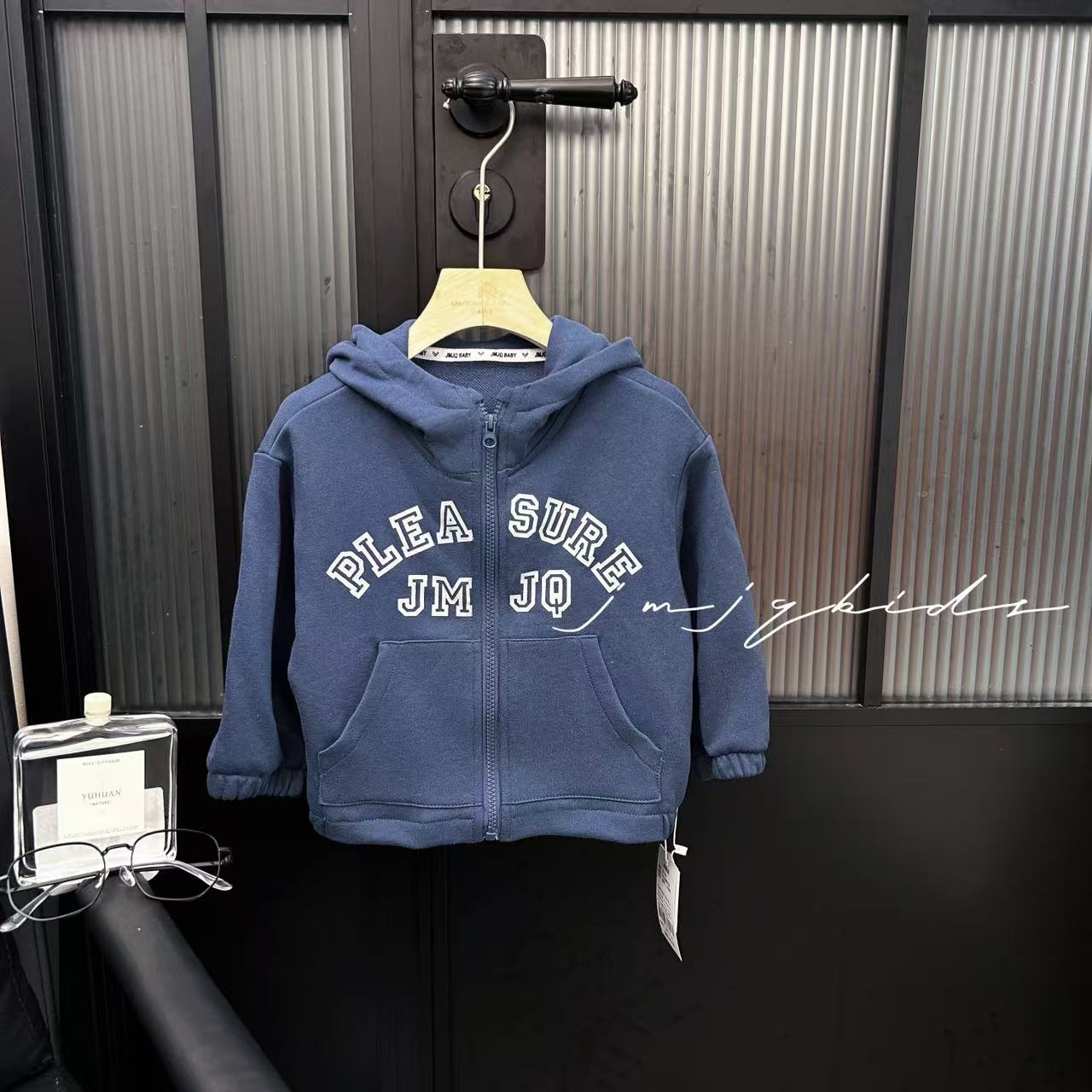 JMJQ上新浅秋儿童韩版休闲拉链带帽运动开衫宝宝卫衣外套251266