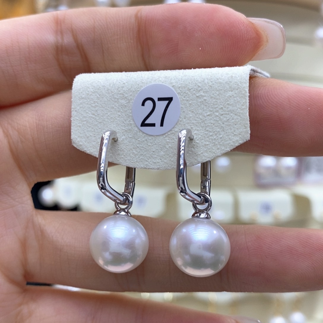 淡水珍珠耳饰银S925镶嵌