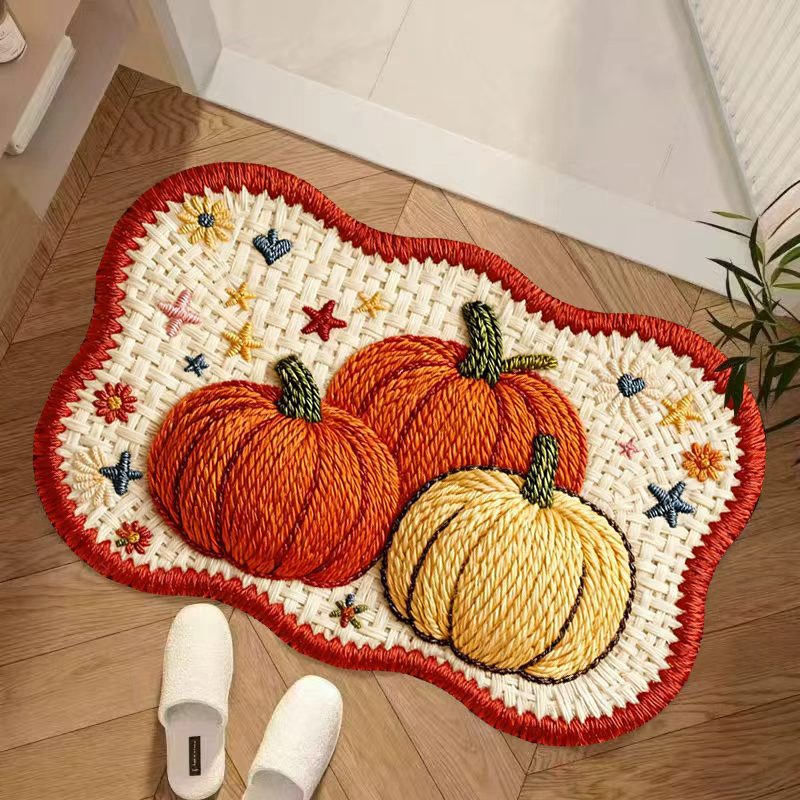 【编织视觉】60*90cm喜庆橡胶底吸水浴室垫台面垫汽车脚垫地垫