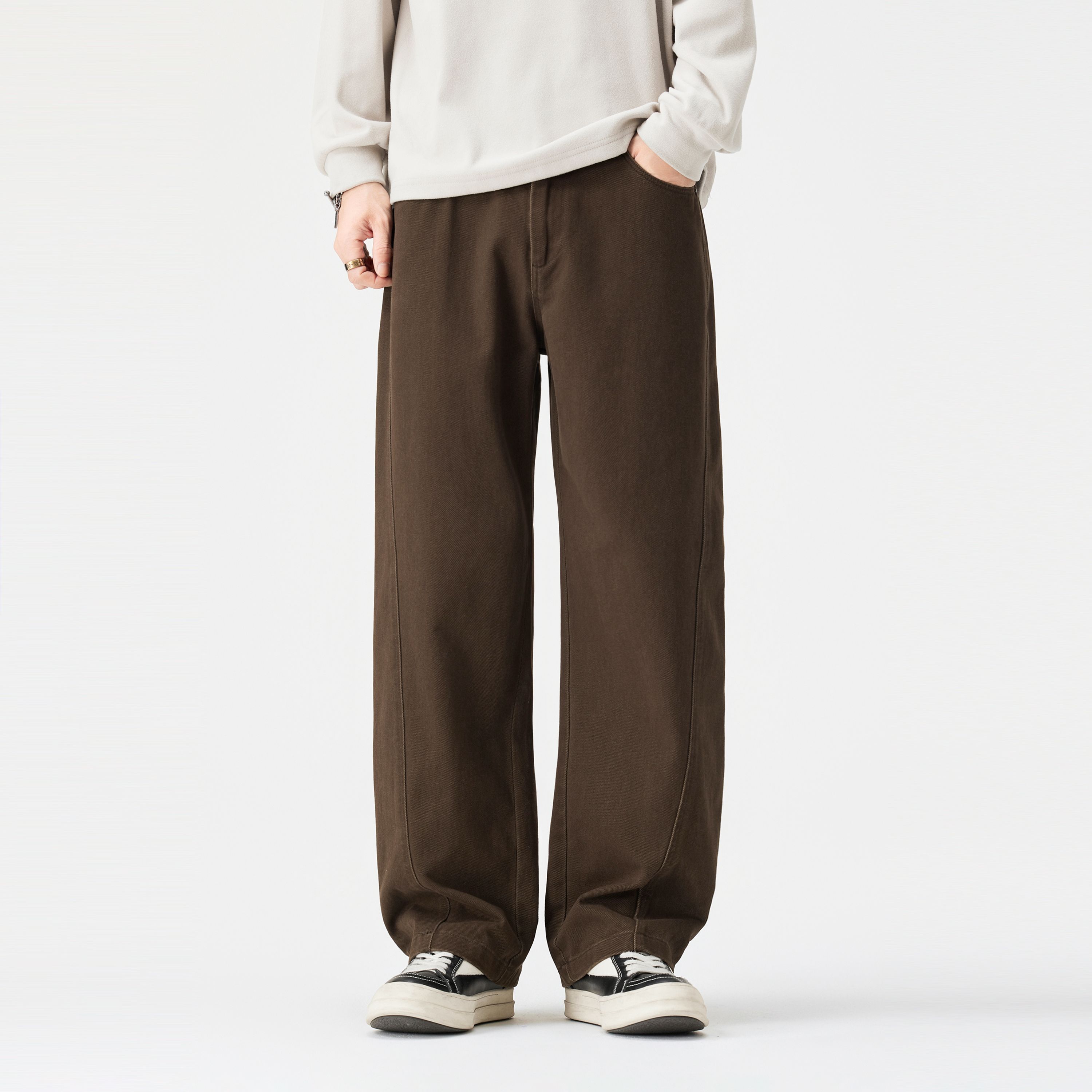 25秋冬休闲直筒裤美式复古纯棉日系长裤宽松