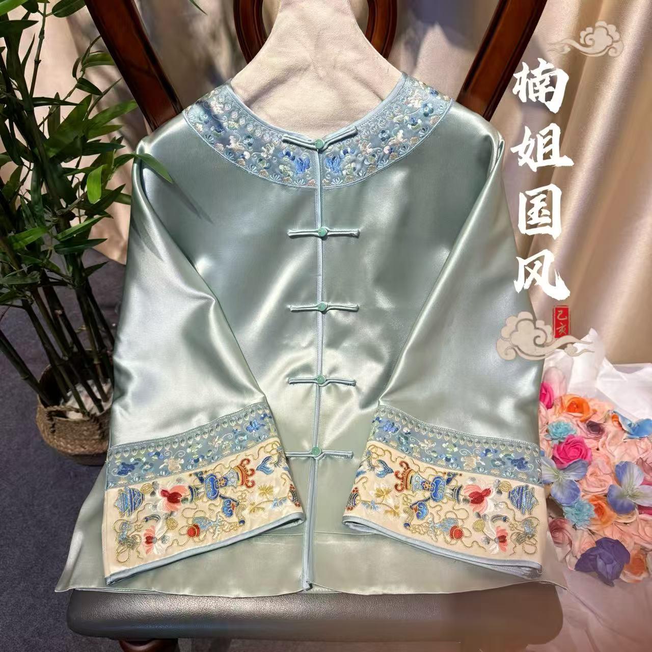 碎花刺绣日常网红新中式上衣薄款中国风厚款常规SS52136006626