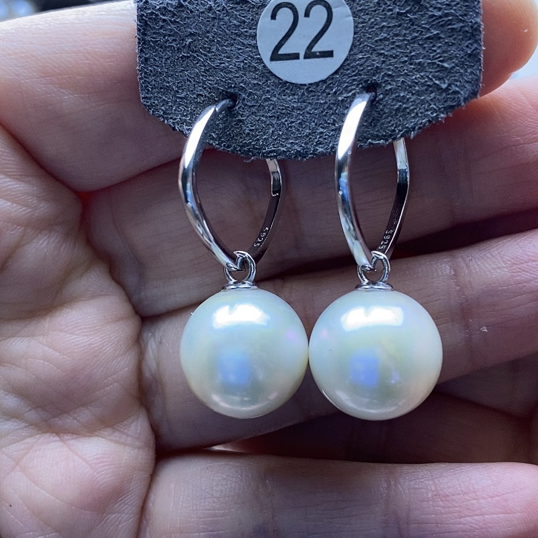 淡水珍珠耳饰银S925镶嵌