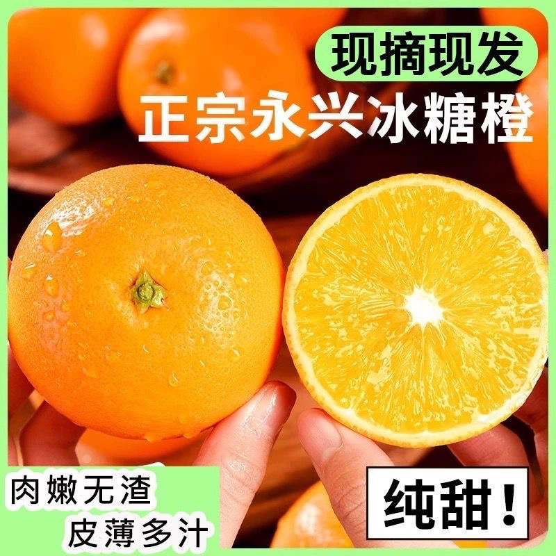 湖南永兴冰糖橙直发新鲜水果橙子香甜产地直发核心产区
