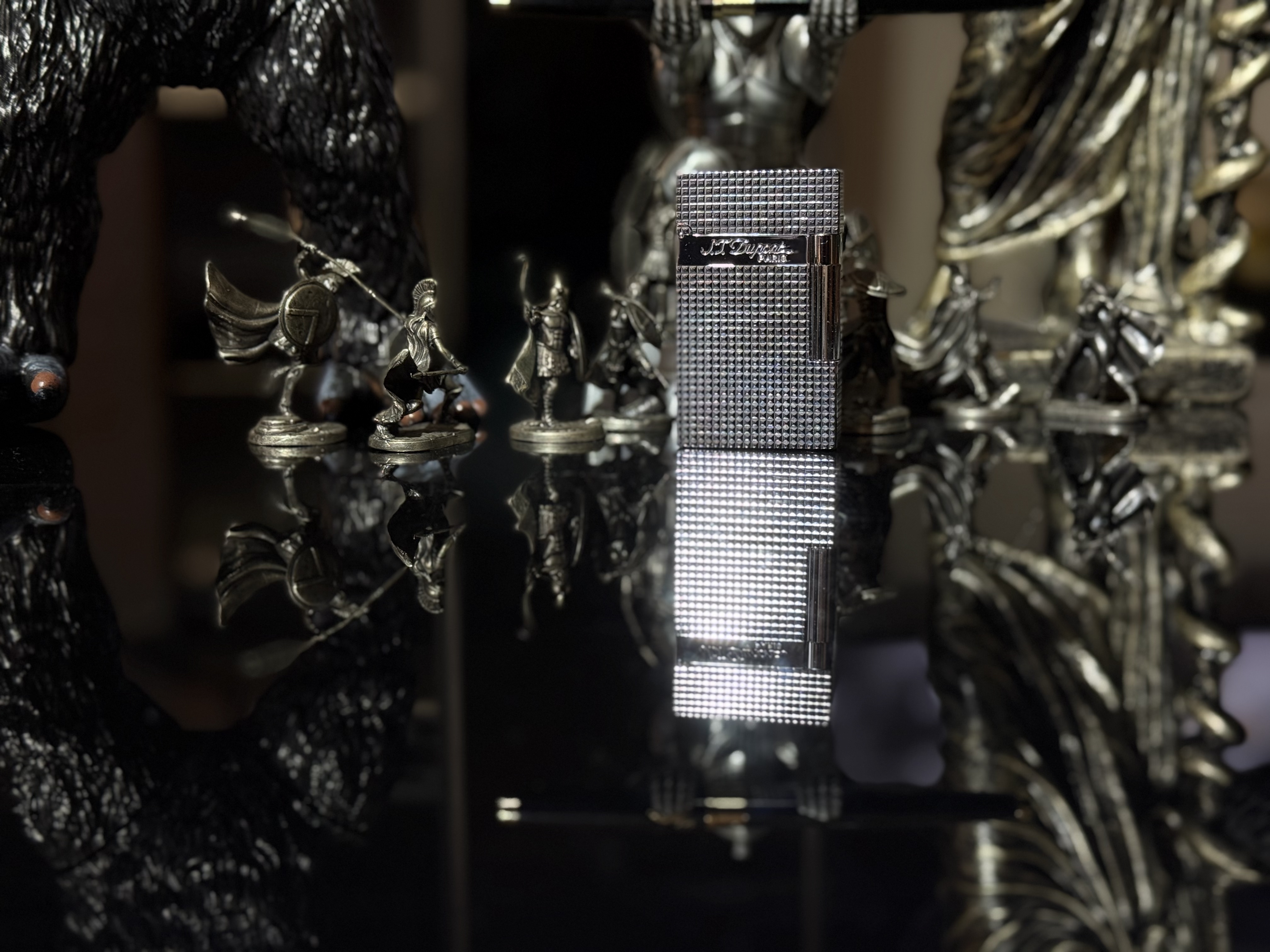 朗声钢音钻石银色麦纹L2（银色）高端  充气打火机 S