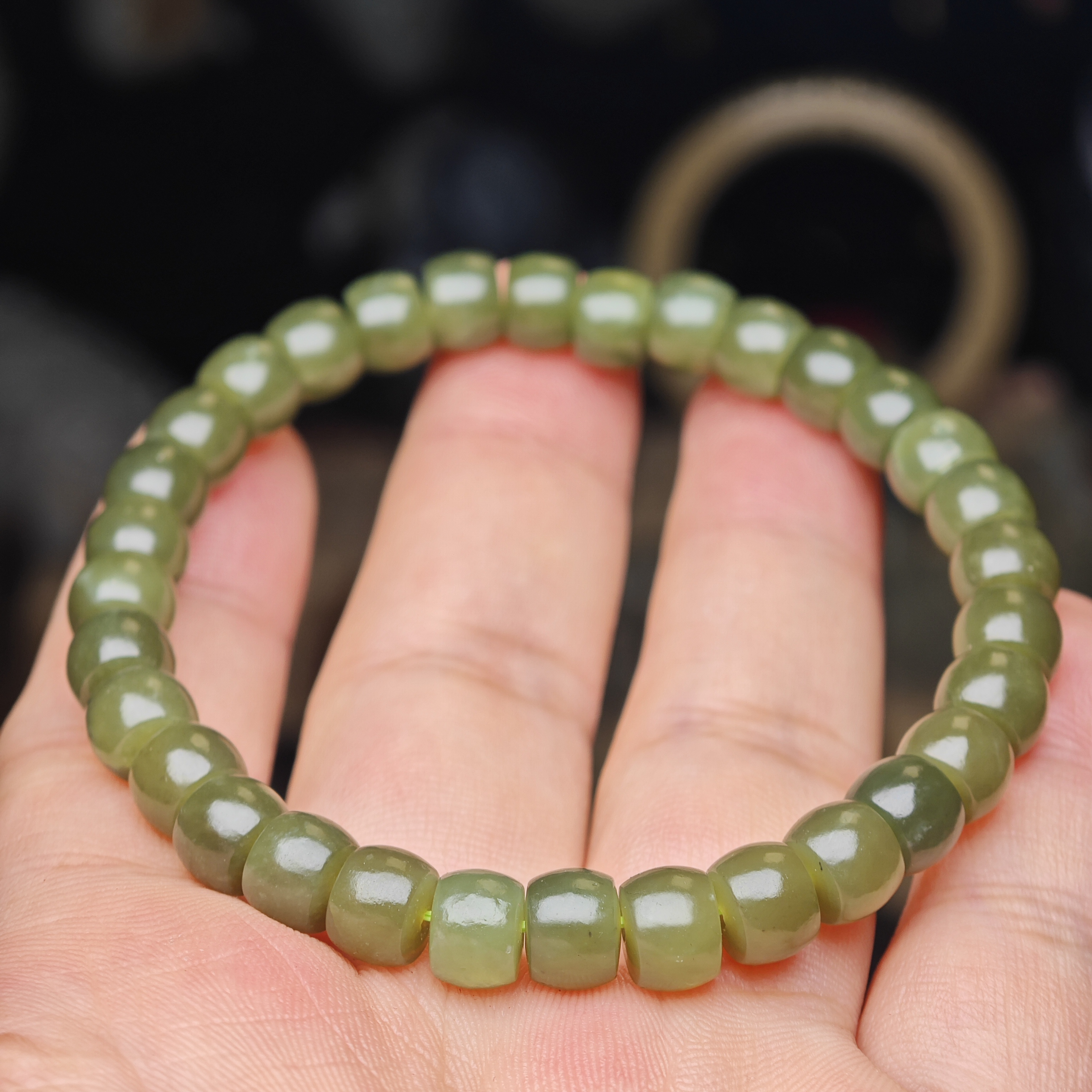 河磨玉直切手串8*6单圈，微瑕品，多样性发货，想好再拍。