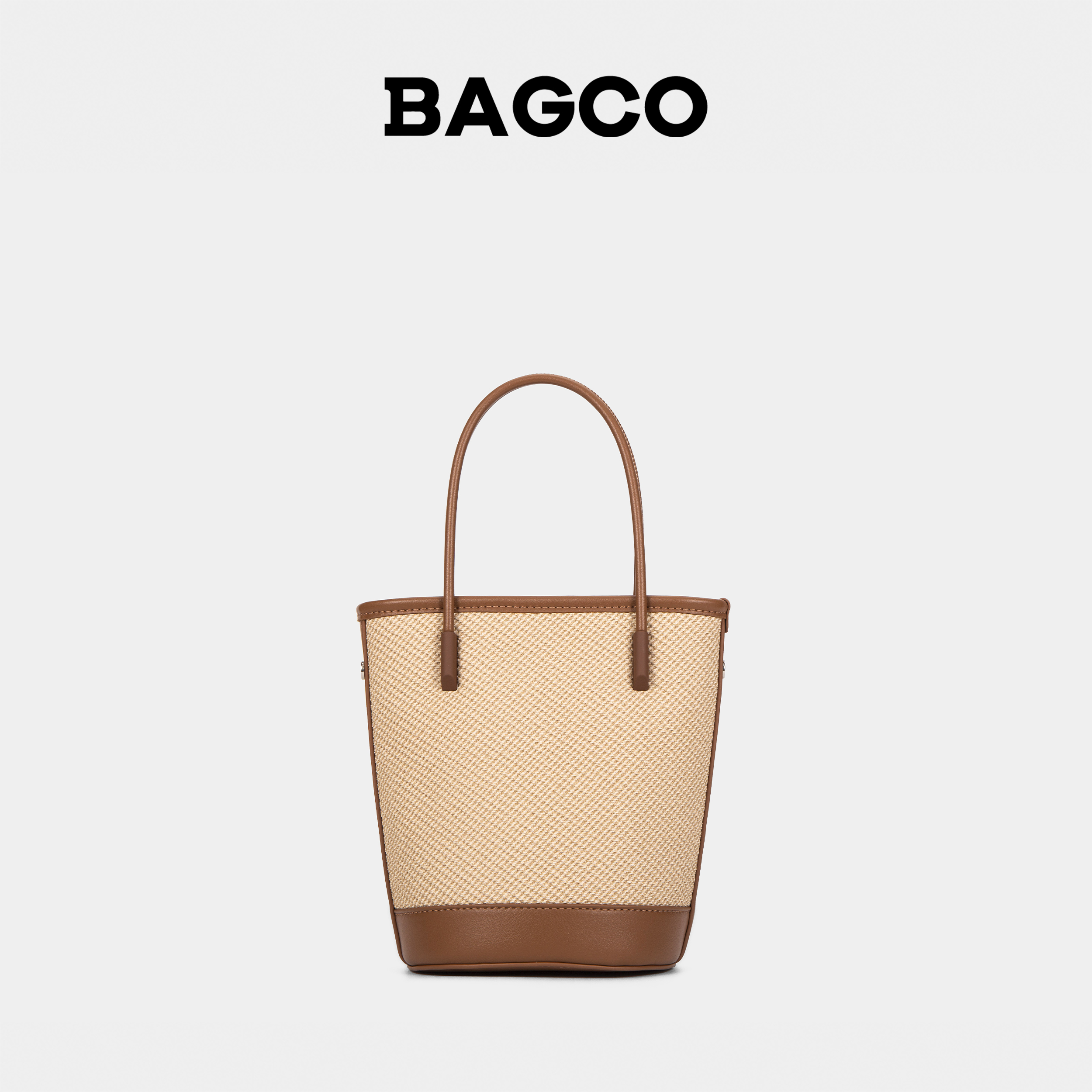BAGCO简约百搭编织水桶包真皮斜挎包TZ