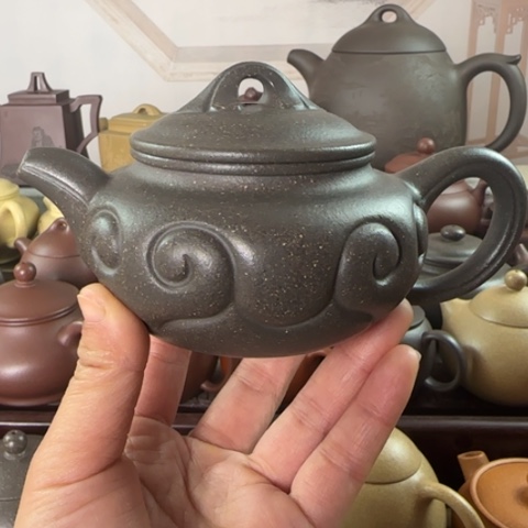 紫砂茶壶梨皮天青250cc