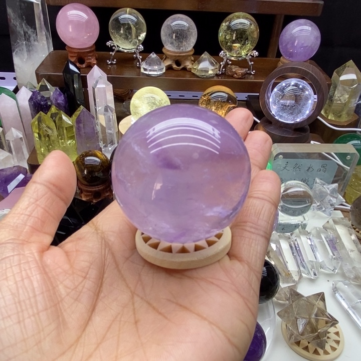 水晶摆件未镶嵌天然紫水晶球