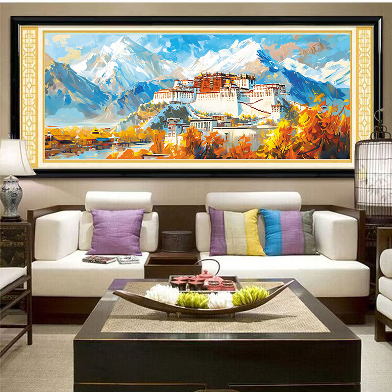 甜心Kes布达啦宫十字绣大格白布四股线180*75CM满绣无勾边46色