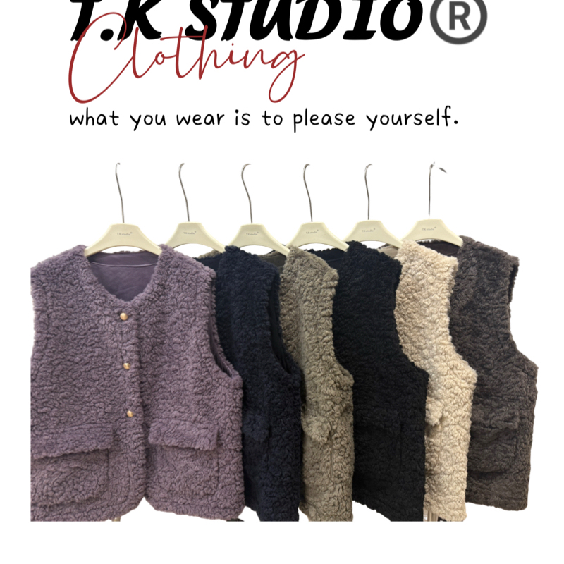 T.K<珍珠马甲>宽松秋冬马甲中长款百搭外穿马夹毛绒！