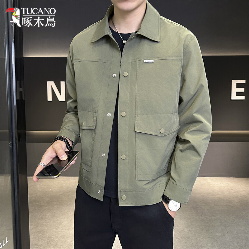 TUCANO/啄木鳥时尚帅气翻领工装青年夹克男宽松百搭休闲外套1116